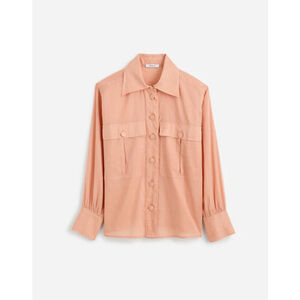 NWT Madewell Utility-Pocket Button-Up Shirt in coral Size XL NU453